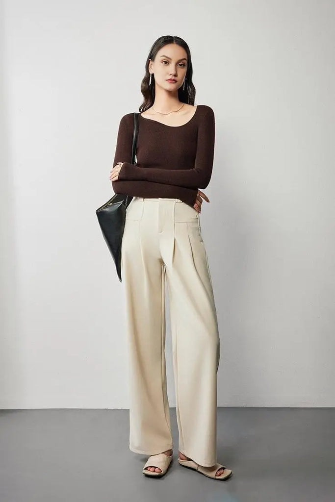 Asymmetric Neck Seamless Thermal Merino Wool Base Layer - Fibflx