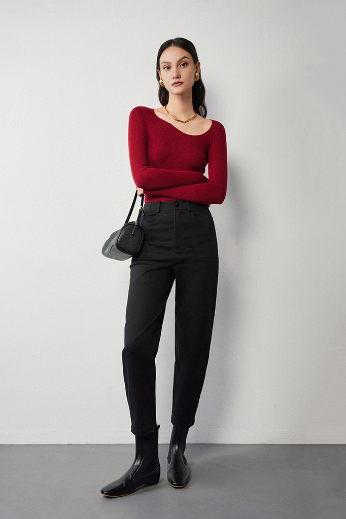 Asymmetric Neck Seamless Thermal Merino Wool Base Layer - Fibflx