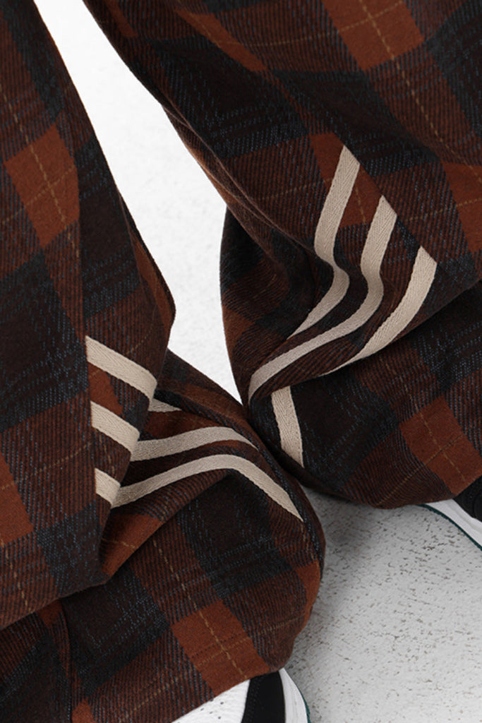 Fibflx Women's Baggy Plaid Patchwork Wide-Leg Drawstring Pants - Fleece & Unlined