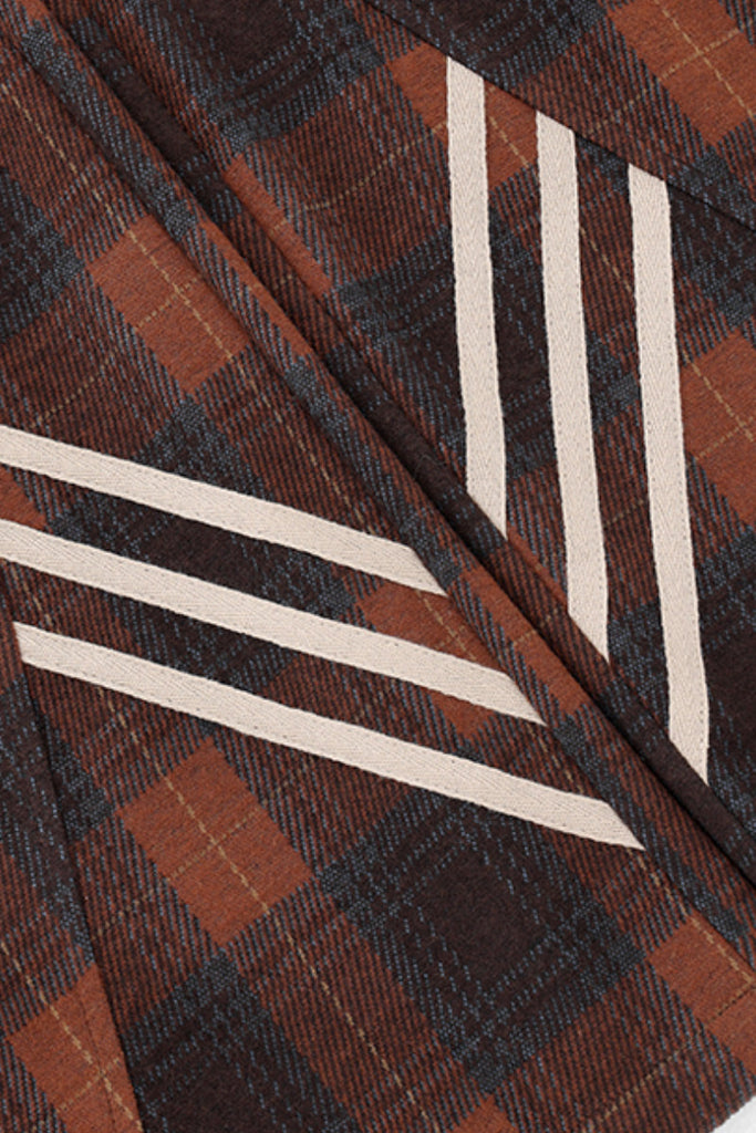 Fibflx Women's Baggy Plaid Patchwork Wide-Leg Drawstring Pants - Fleece & Unlined