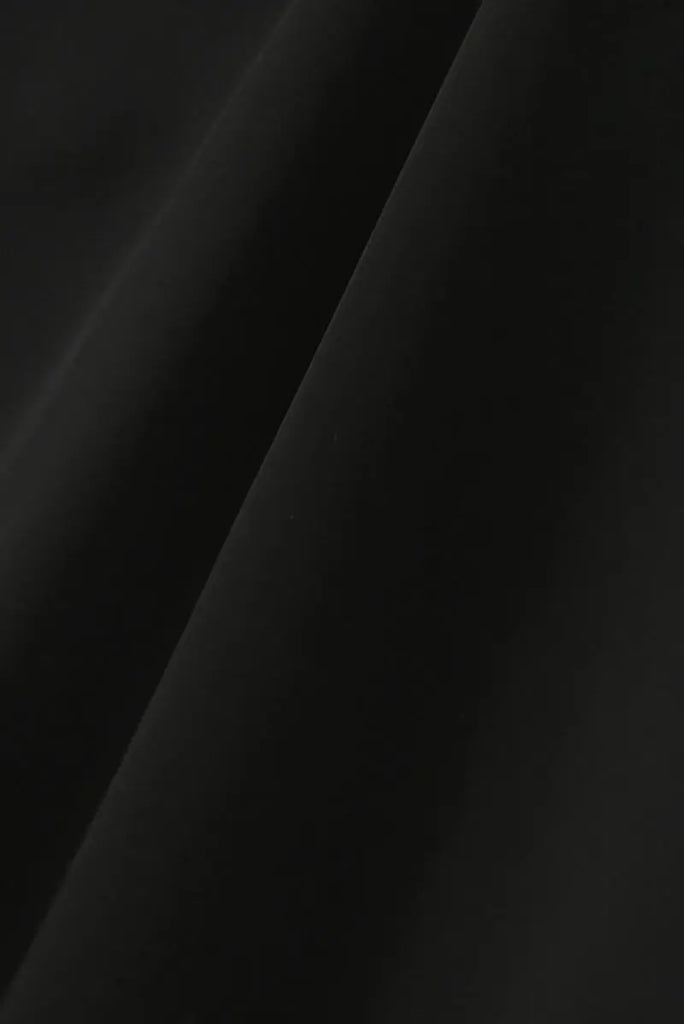 Black Triacetate V-Neck Gathered Waist Midi Dress - Fibflx