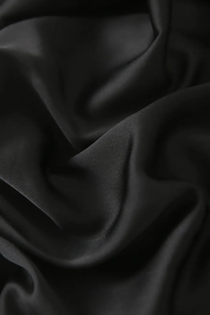 Black Triacetate V-Neck Gathered Waist Midi Dress - Fibflx