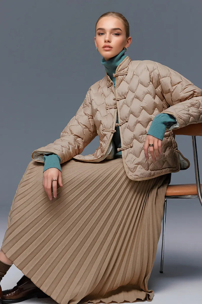 Fibflx Women's Black Wool Blend Maxi Pleated Skirt