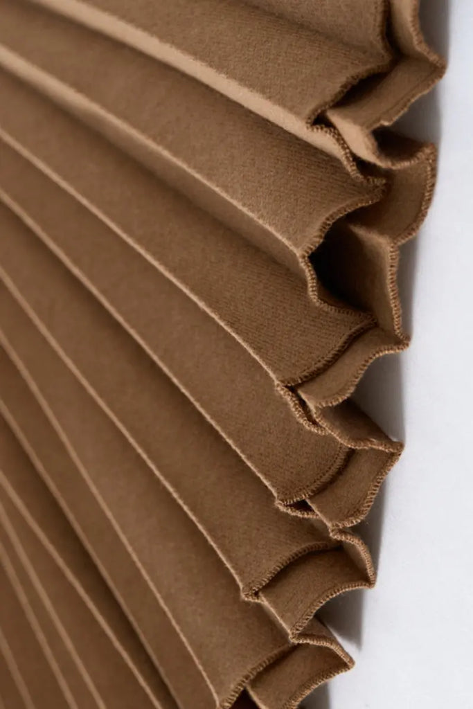 Fibflx Women's Black Wool Blend Maxi Pleated Skirt