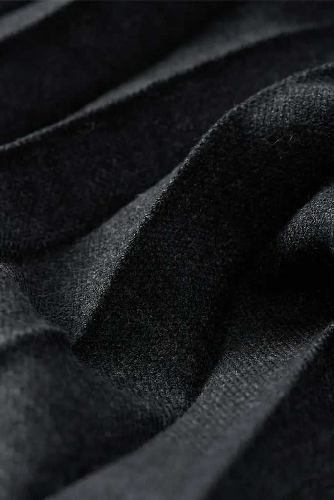 Fibflx Women's Black Wool Blend Maxi Pleated Skirt