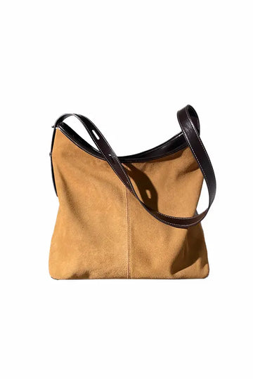 Block Leather Hobo Shoulder Bag - Fibflx