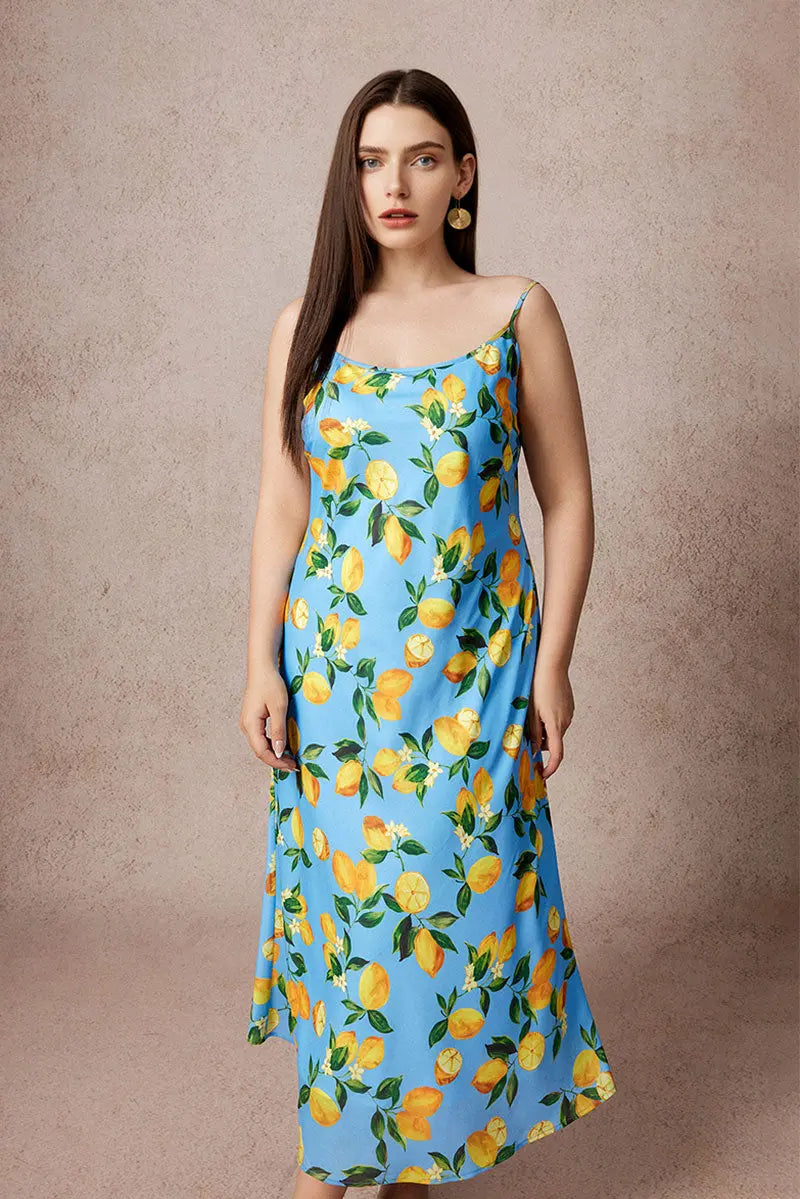 blue lemon dress Lily off Shoulder Blue/yellow Call My Lover Lace Slip