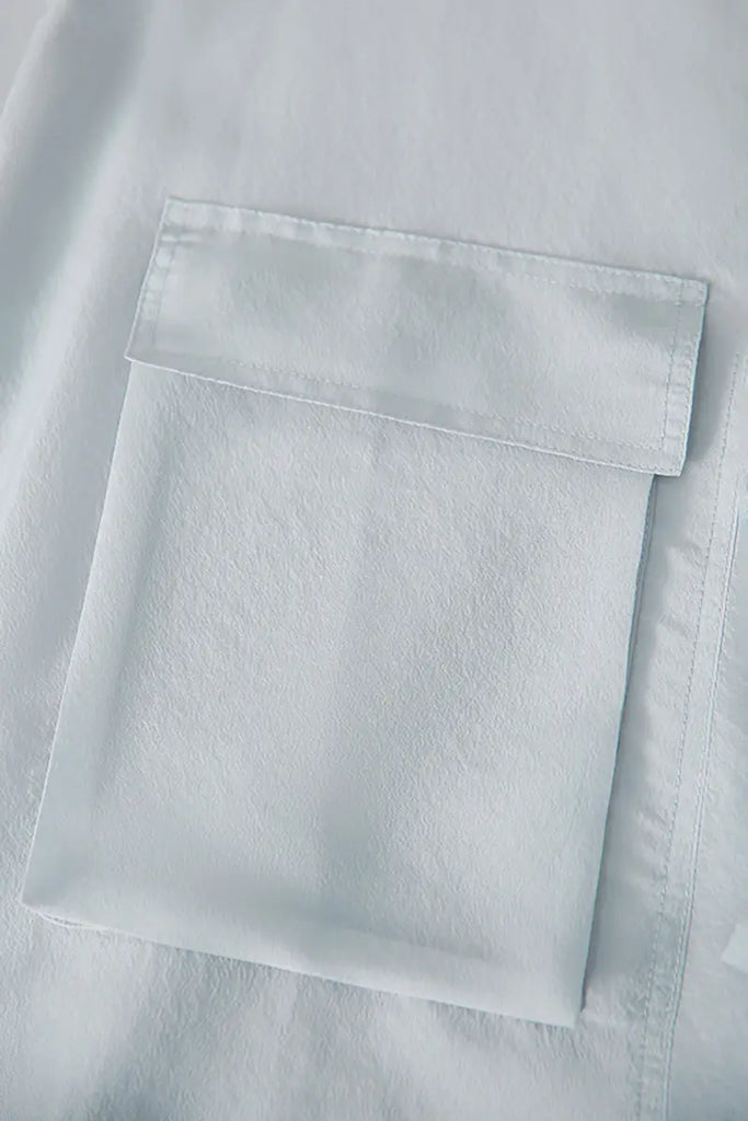 Blue Lightweight Sheer Silk Organza Jacket - Fibflx