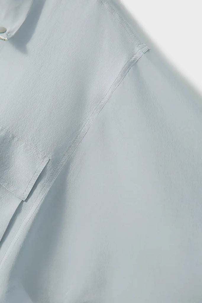 Blue Lightweight Sheer Silk Organza Jacket - Fibflx