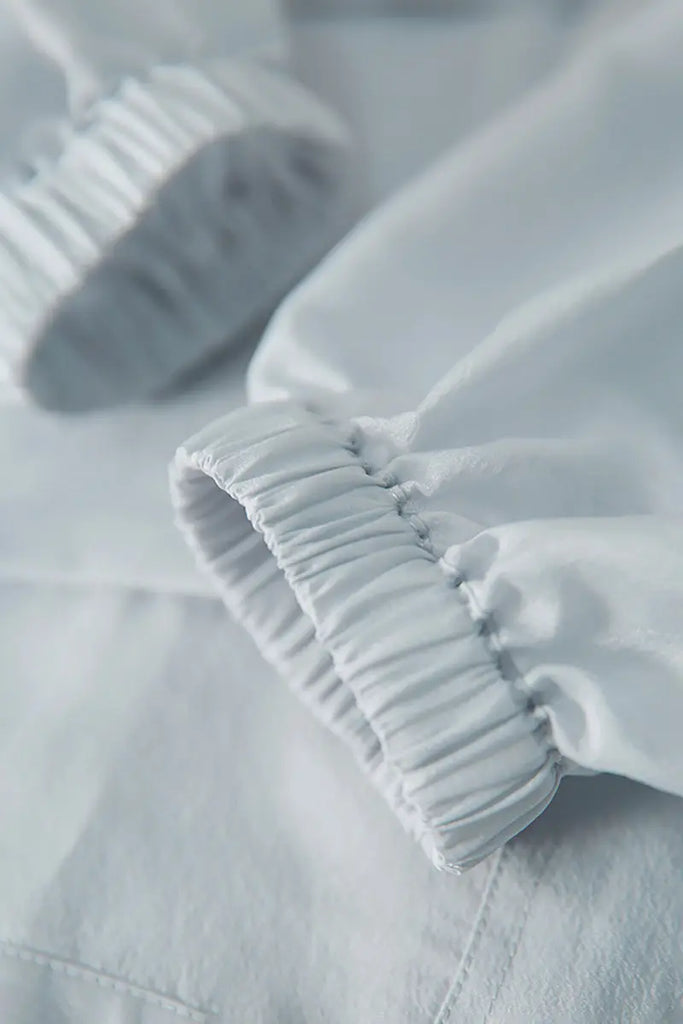 Blue Lightweight Sheer Silk Organza Jacket - Fibflx