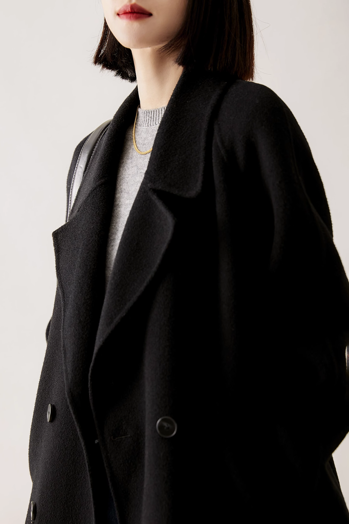 Fibflx Women's Boyfriend Coat in Wool and Cashmere