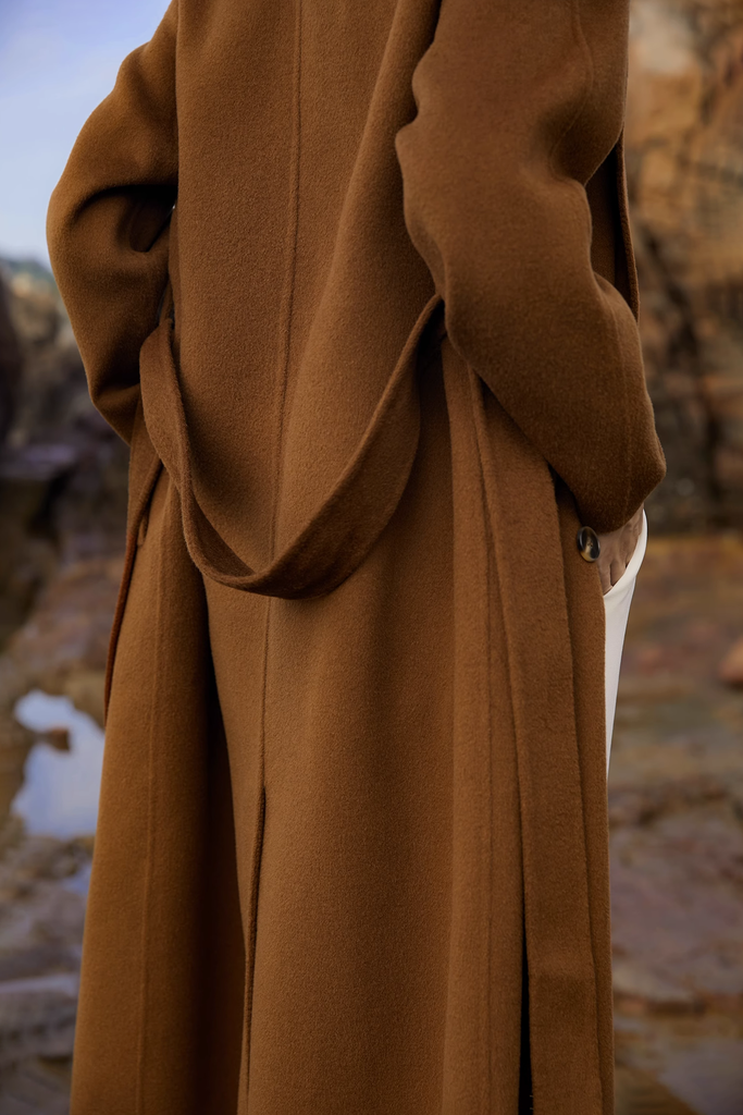 Fibflx Women's Boyfriend Coat in Wool and Cashmere