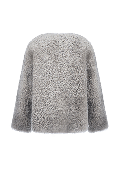 Button Front Toscana Shearling Sheepskin Coat Fibflx