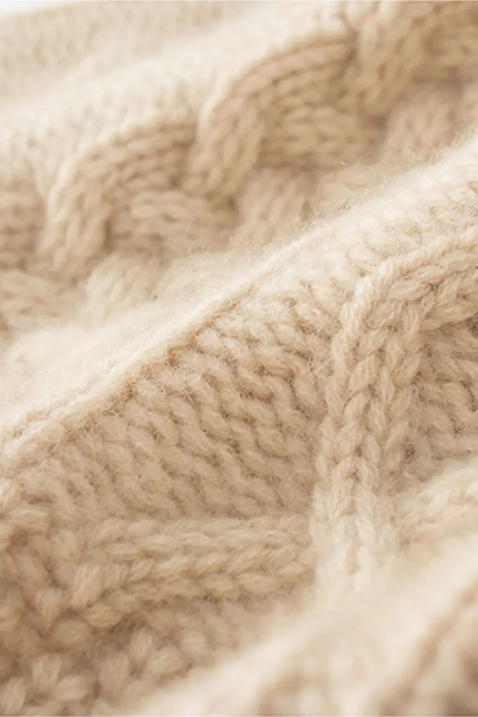 Cable Knit Designer Bucket Hat In 100 Cashmere Fibflx