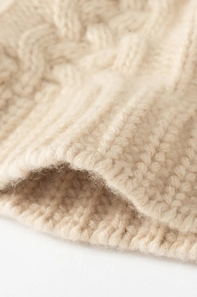 Cable Knit Designer Bucket Hat In 100 Cashmere Fibflx