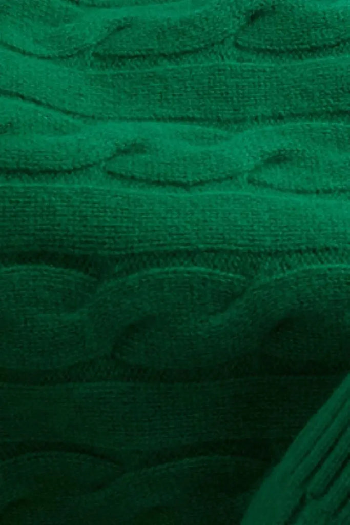 Fibflx Women's Cable Knit Red Wool Swater with Ribbed Cuff