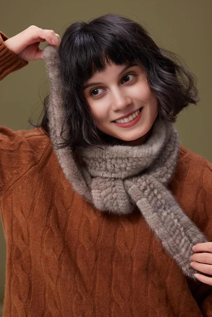 Fibflx Women's Cable Knit Red Wool Swater with Ribbed Cuff