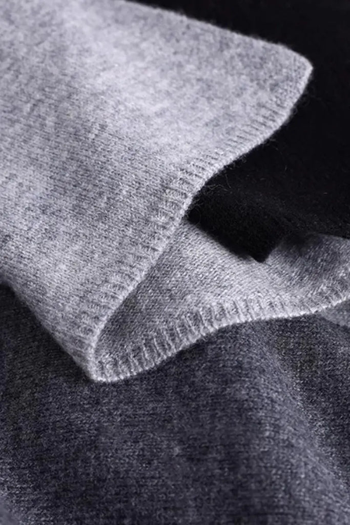 Fibflx Women's Cashmere Wool Knit Colorblock Poncho Sweater