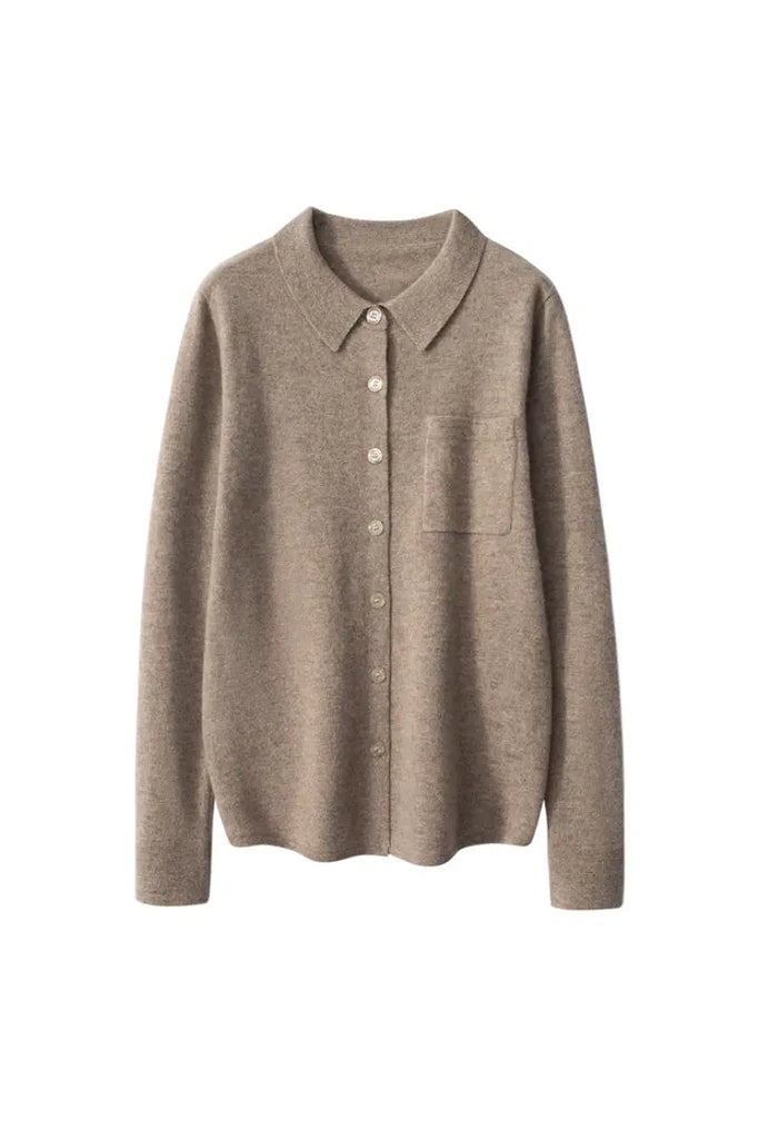 Fibflx Women's Casual 100 Cashmere Button Up Shirt