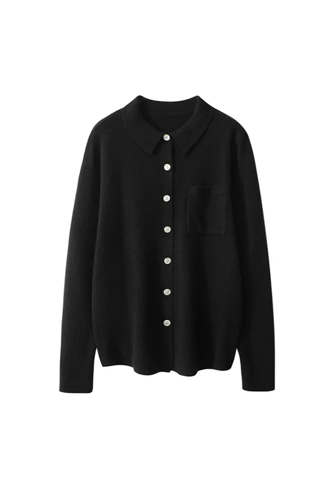 Fibflx Women's Casual 100 Cashmere Button Up Shirt