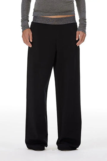 Fibflx Women's Casual Black Wide Leg Tall Sweatpants