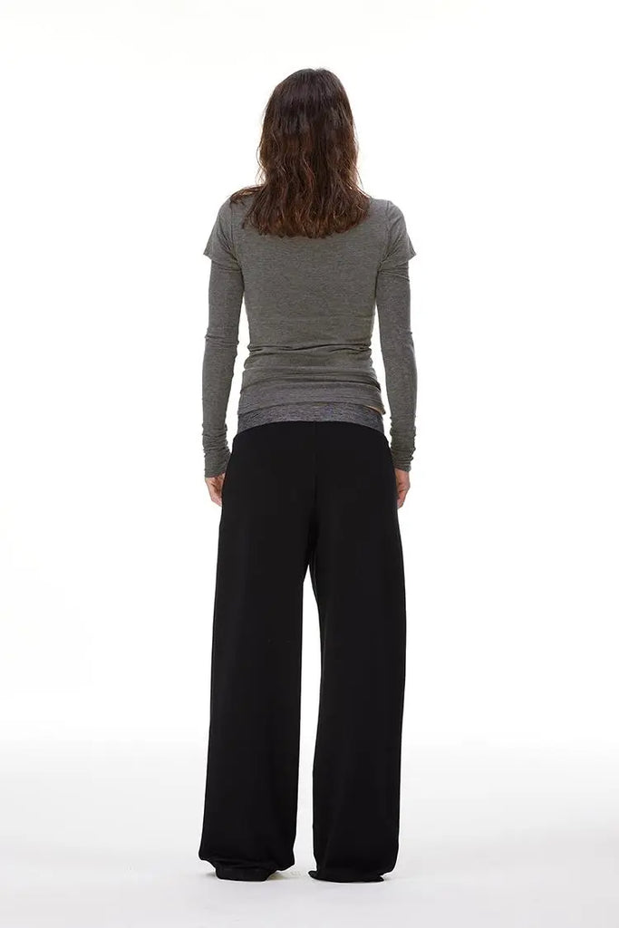 Fibflx Women's Casual Black Wide Leg Tall Sweatpants