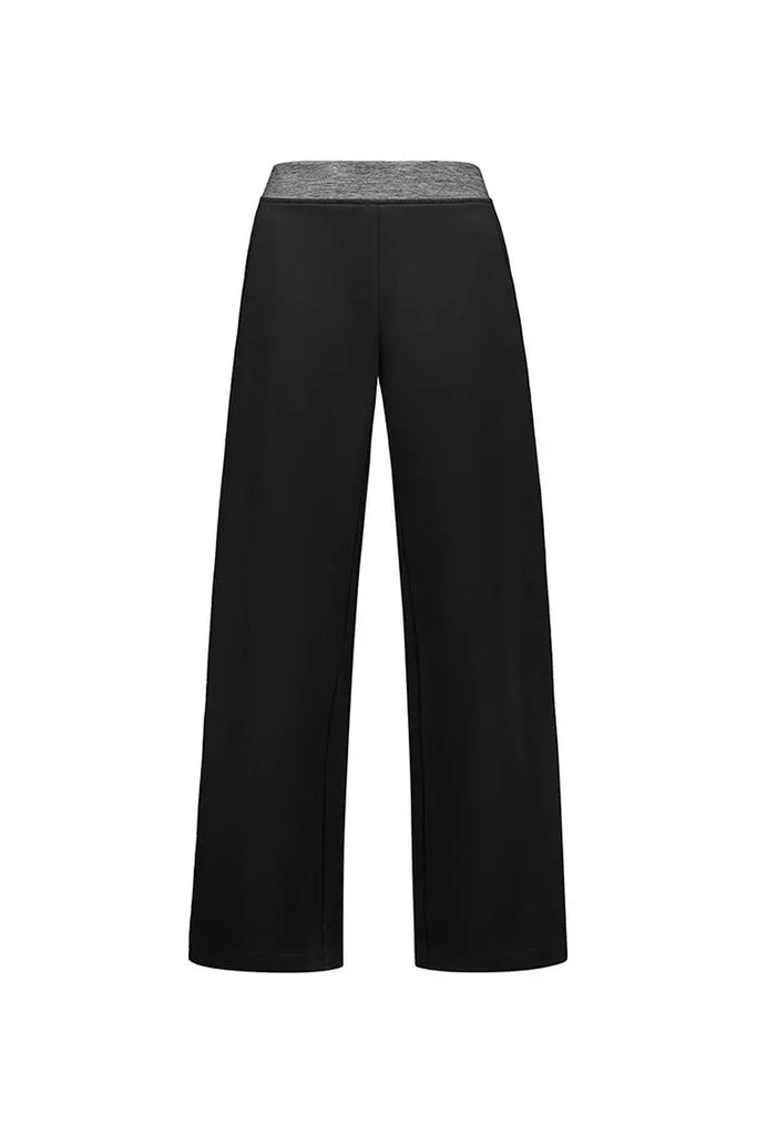 Fibflx Women's Casual Black Wide Leg Tall Sweatpants