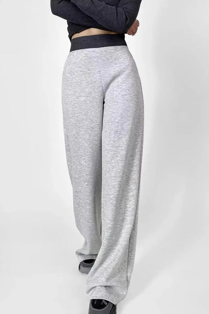 Casual Black Wide Leg Tall Sweatpants Fibflx