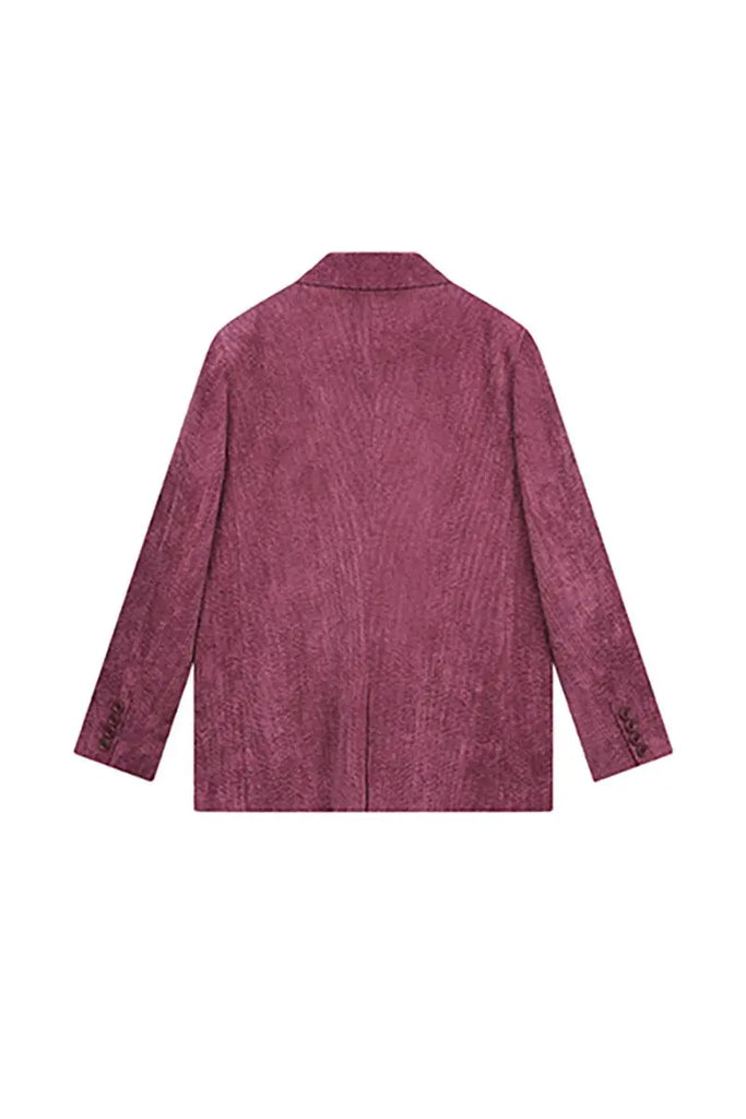 Fibflx Women's Casual Corduroy Single Breasted Blazer