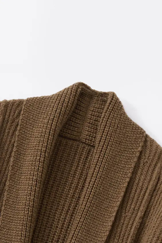 Casual Wool Belted Duster Cardigan Fibflx