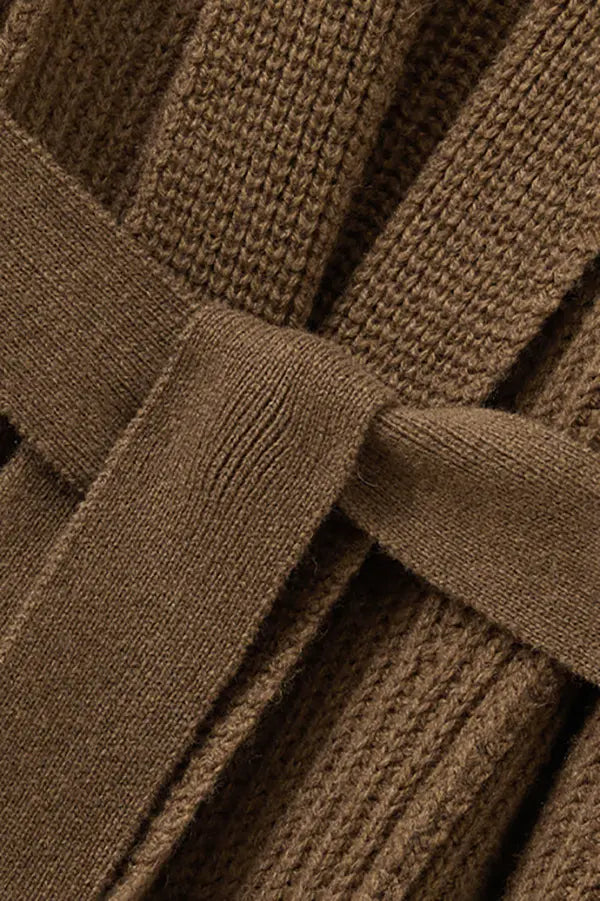 Casual Wool Belted Duster Cardigan Fibflx