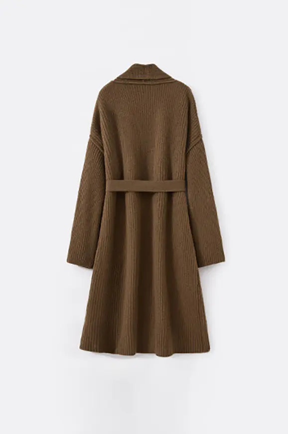 Casual Wool Belted Duster Cardigan Fibflx