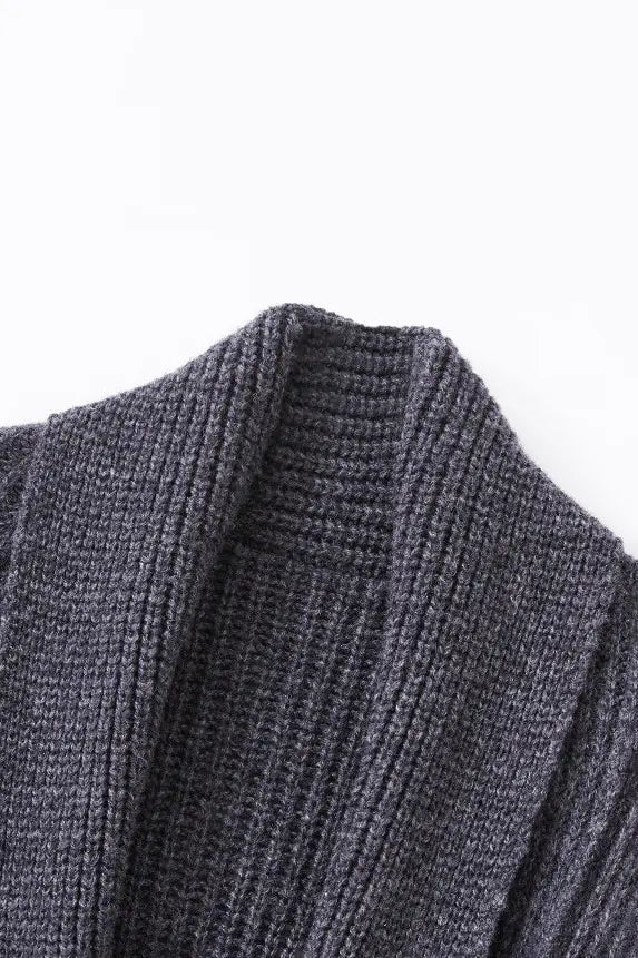 Casual Wool Belted Duster Cardigan Fibflx