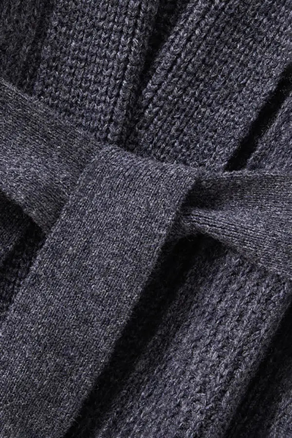 Casual Wool Belted Duster Cardigan Fibflx
