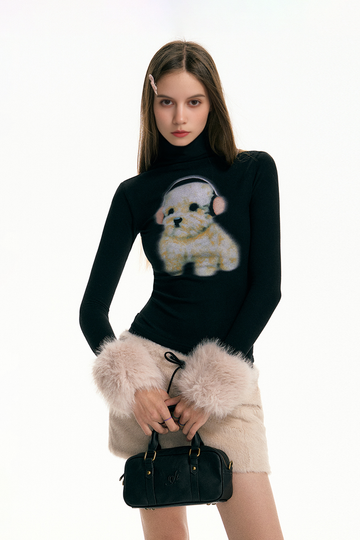 Chic Black Long Sleeve Turtleneck Sweater Fibflx