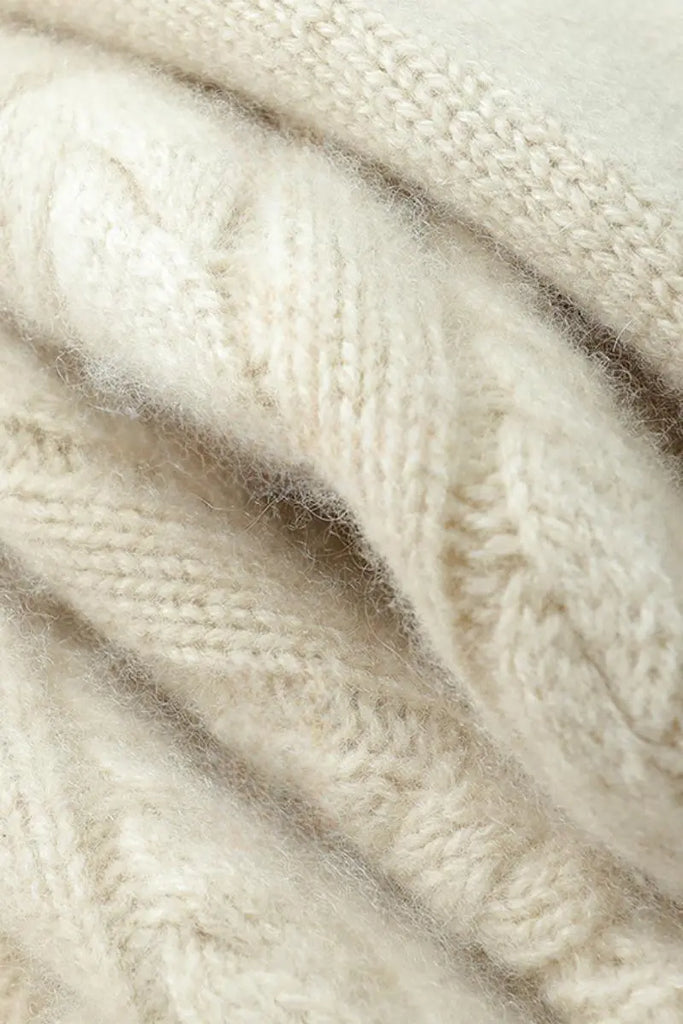 Fibflx Women's Chunky 100 Cashmere Cable-Knit Double-Zip Cardigan