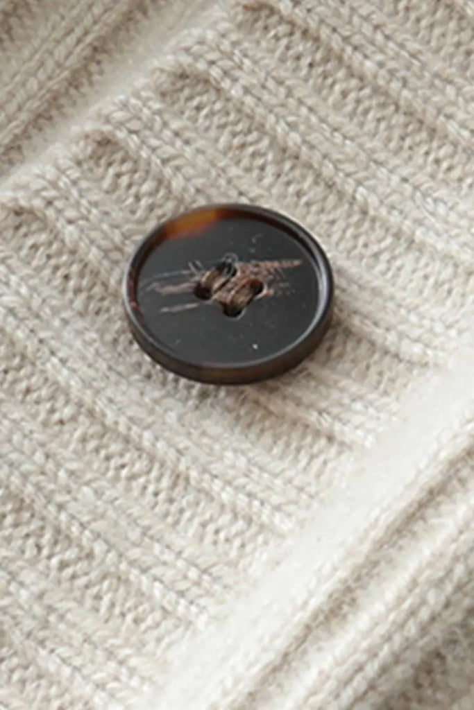 Fibflx Women's Chunky 100 Cashmere V-Neck Cardigan