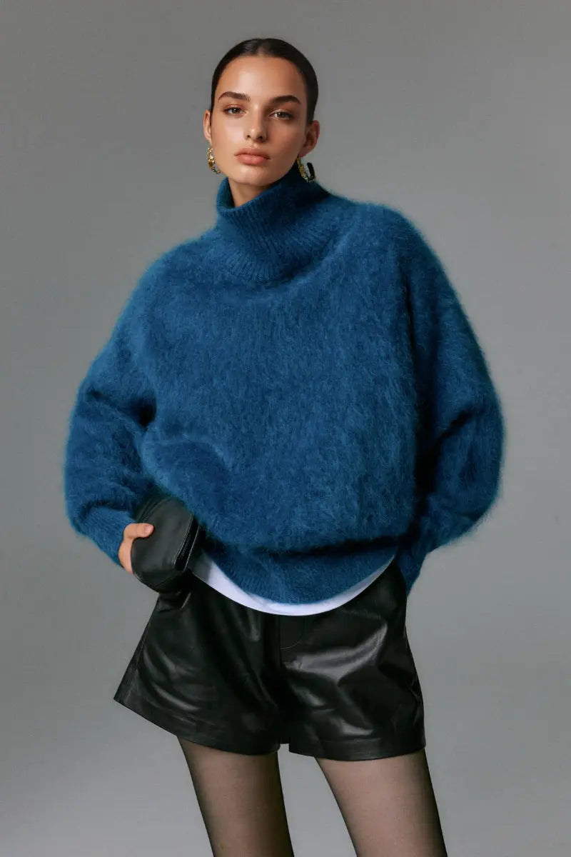 Brushed Cashmere Collection | Pullover, Cardigan & Dress in Black
