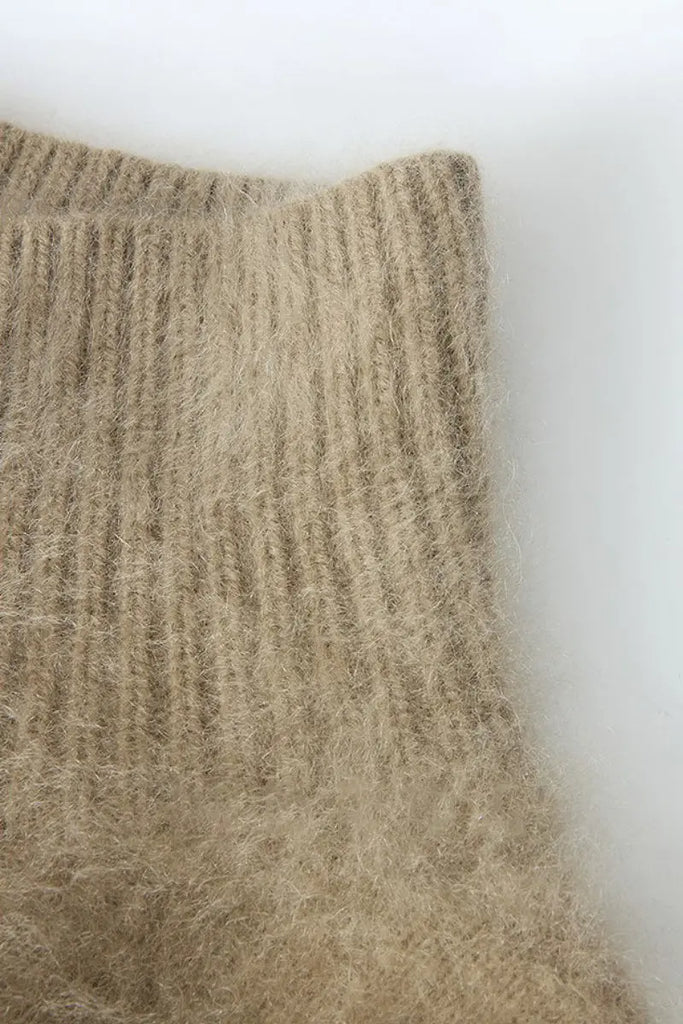 Fibflx Women's Chunky Brushed Cashmere Turtleneck Pullover Sweater