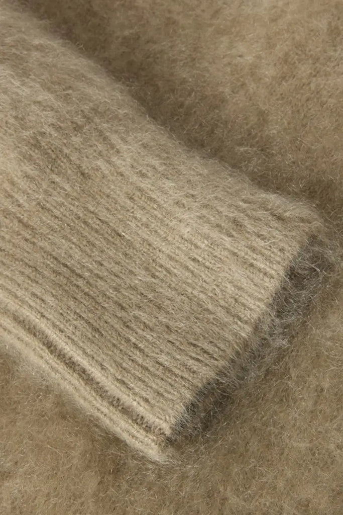 Fibflx Women's Chunky Brushed Cashmere Turtleneck Pullover Sweater