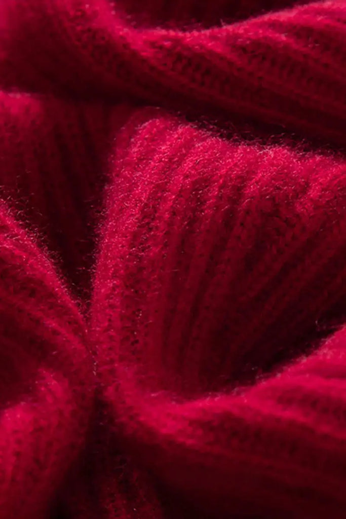 Fibflx Women's Chunky Cashmere V-Neck Ribbed Wrap Sweater