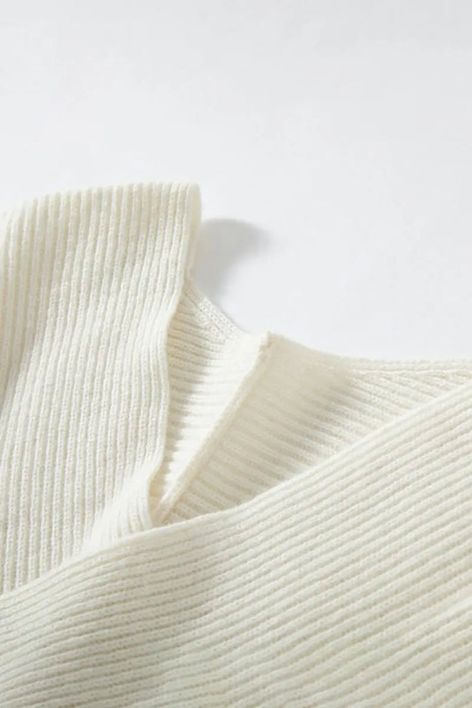 Fibflx Women's Chunky Cashmere V-Neck Ribbed Wrap Sweater