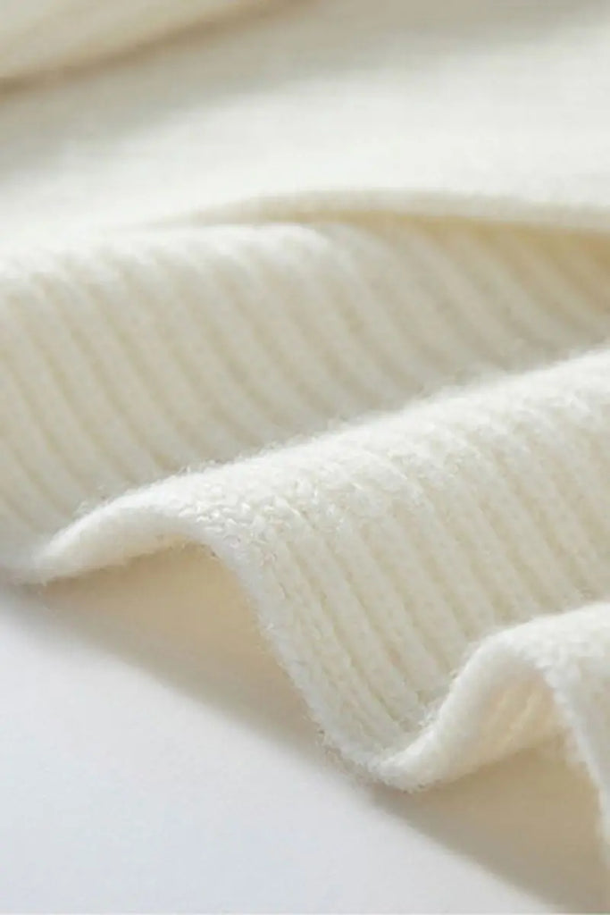 Fibflx Women's Chunky Cashmere V-Neck Ribbed Wrap Sweater