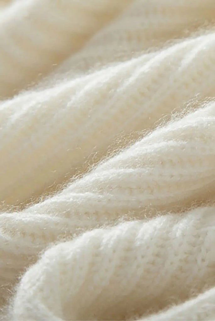 Fibflx Women's Chunky Cashmere V-Neck Ribbed Wrap Sweater