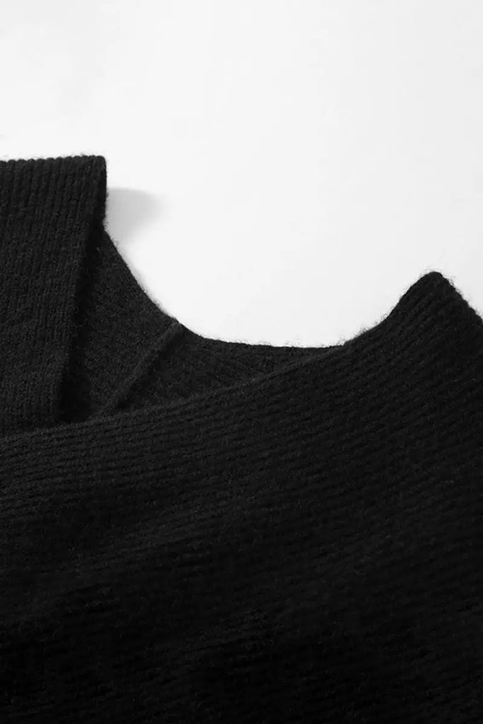 Fibflx Women's Chunky Cashmere V-Neck Ribbed Wrap Sweater