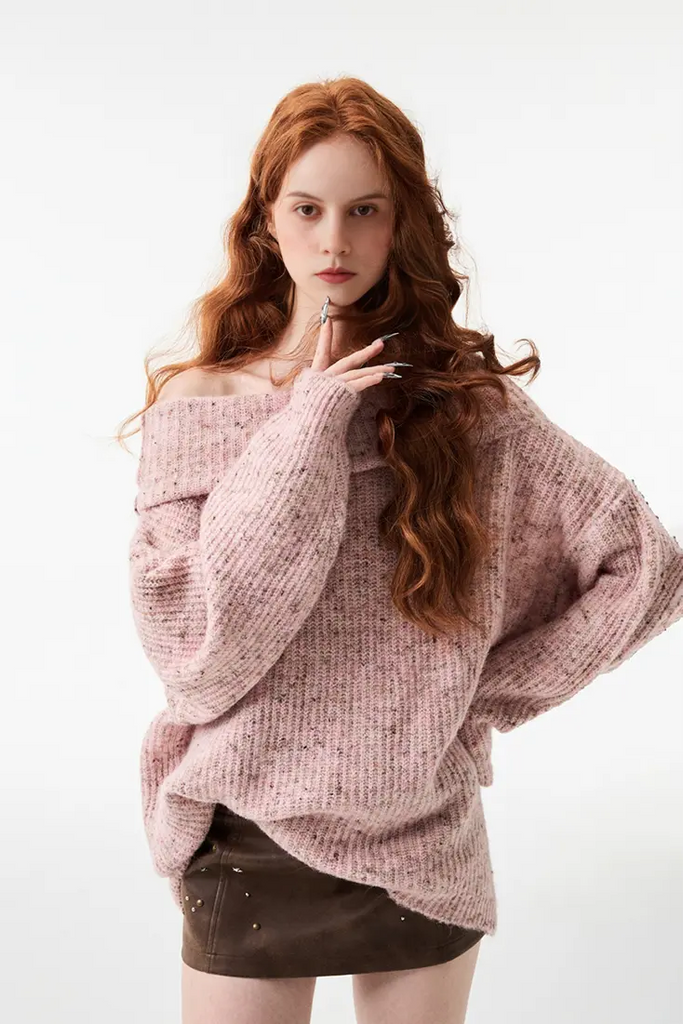 Chunky Knitted Off The Shoulder Sweater Fibflx