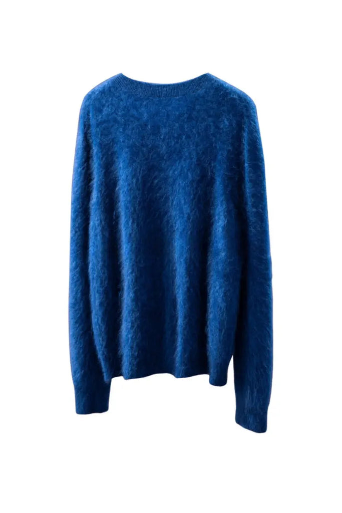 Fibflx Women's Classic Brushed Cashmere Crewneck Button Front Cardigan