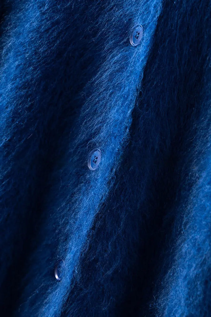 Fibflx Women's Classic Brushed Cashmere Crewneck Button Front Cardigan