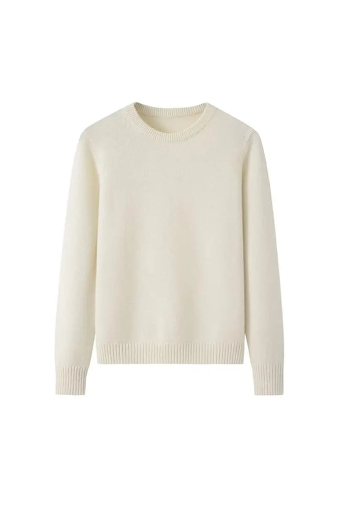 Fibflx Women's Classic Heavyweight 100 Cashmere Crewneck Sweater