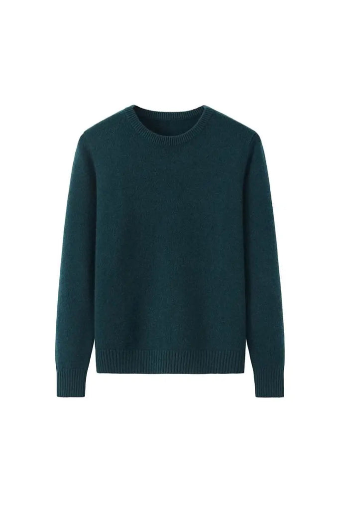 Fibflx Women's Classic Heavyweight 100 Cashmere Crewneck Sweater